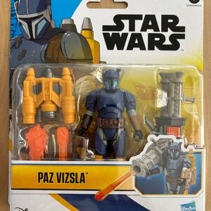 STAR WARS Paz Vizsla w/ Jet Pack & Rocket Launcher 4" Figure H2. Hasbro